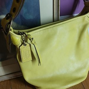 Authentic COACH Bucket Bag,Chartreuse/yellow